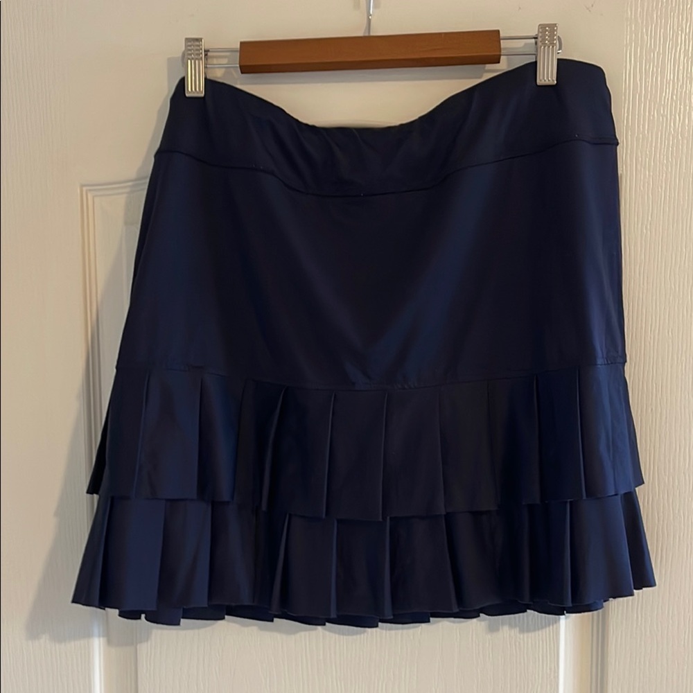 Navy Blue Pleated Skort